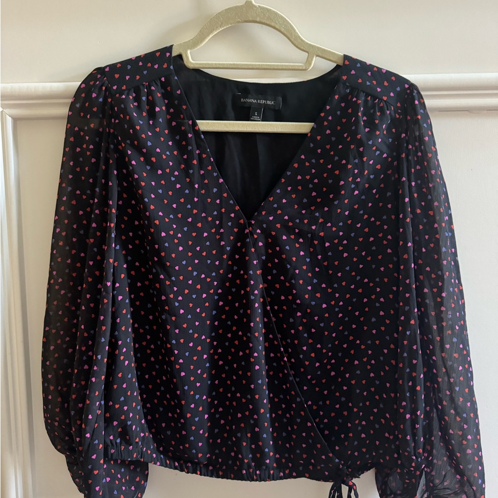 Banana Republic heart print blouse, S